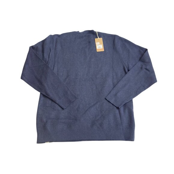 Marine Layer Re-Spun Allen Striped knit Sweater Light navy crew size medium new - Picture 2 of 9